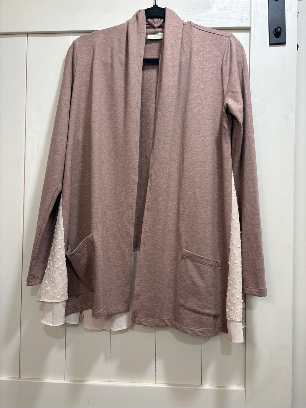 Liz Claiborne Blush Pink Open-Front Cardigan Blazer